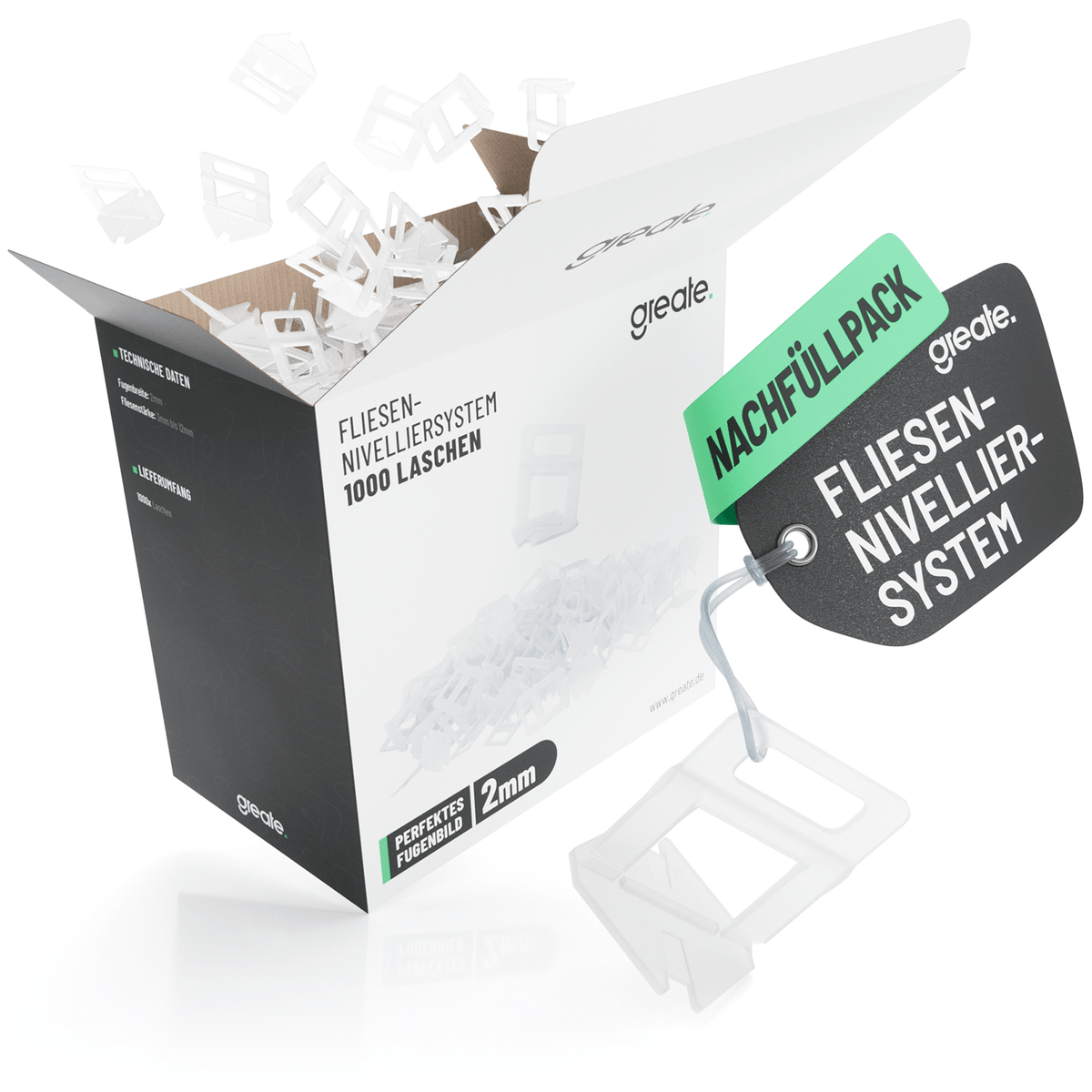 1000 teiliges Fliesen Nivelliersystem Nachfüllpack 101205 Hauptbild