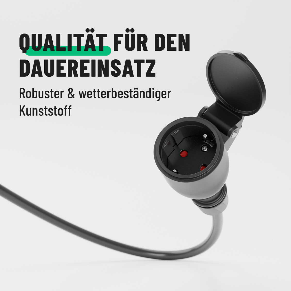 Aussenkupplung Schukosteckdose mit Knickschutz draussen outdoor Qualität für Dauereinsatz 501401