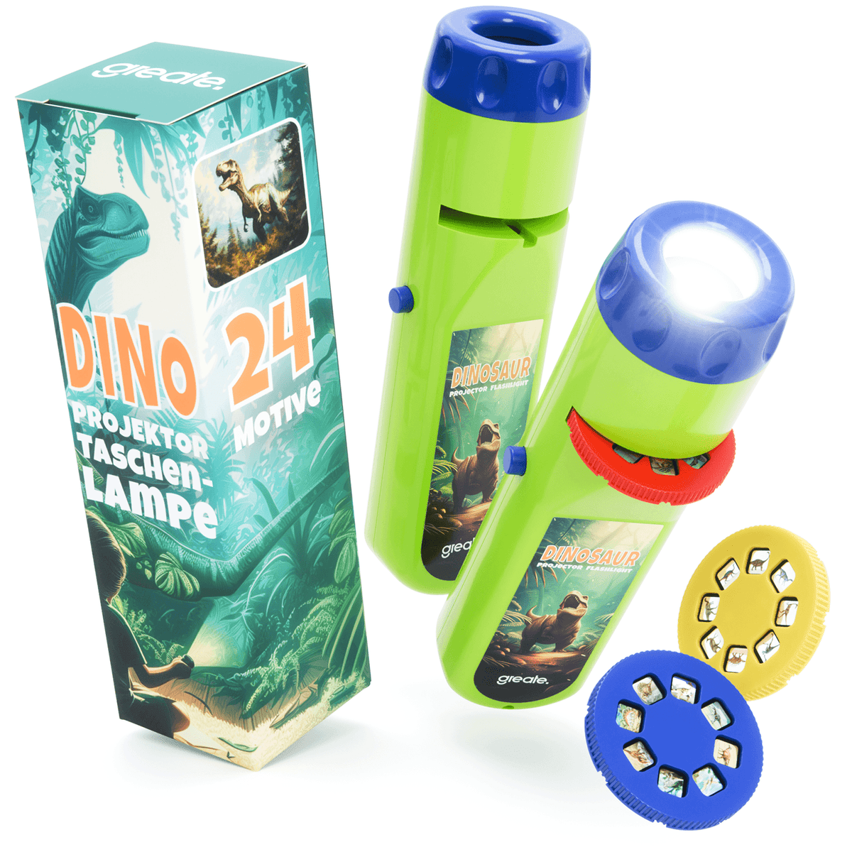 Dino Projektor Taschenlampe 201027 Hauptbild 2er Pack
