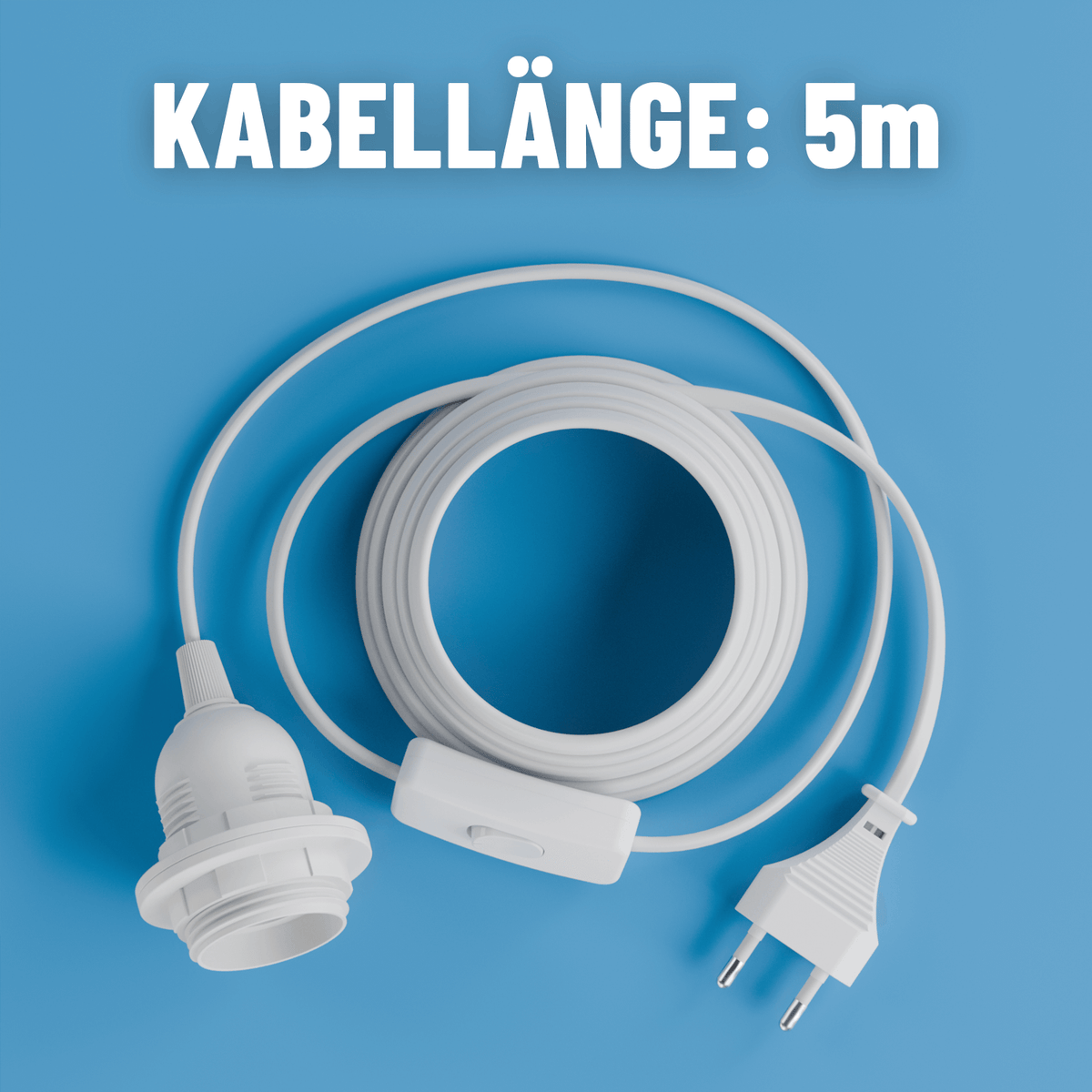 E27 Lampenfassung Lampe Fassung Baufassung Lampenkabel Kabellänge 5m 505002-1