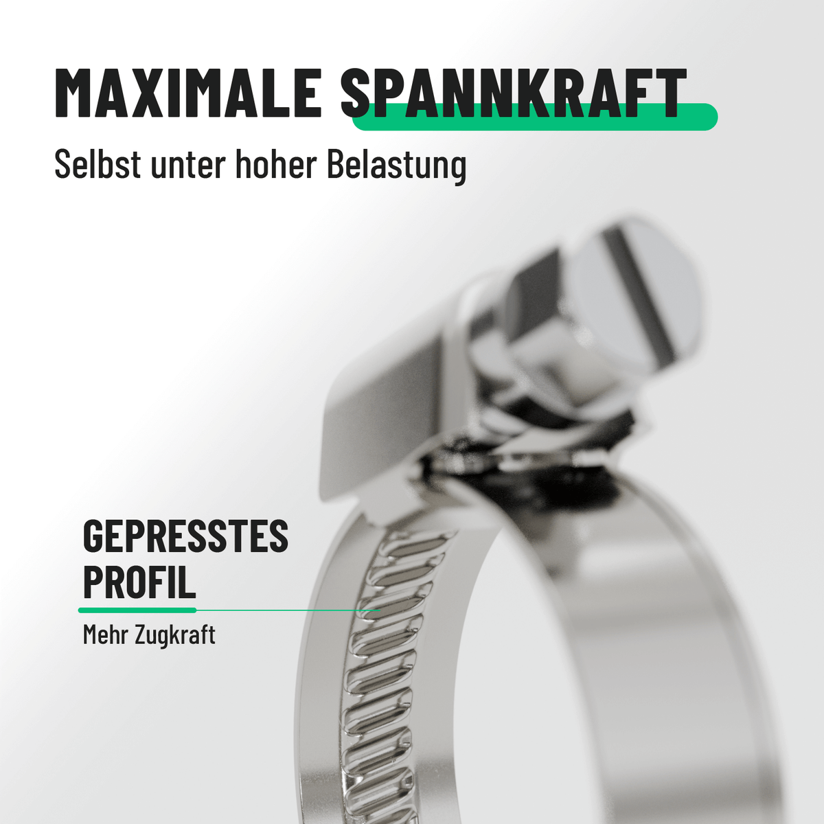 Edelstahl Schlauchschellen mit hoher Klemmkraft 101303-5