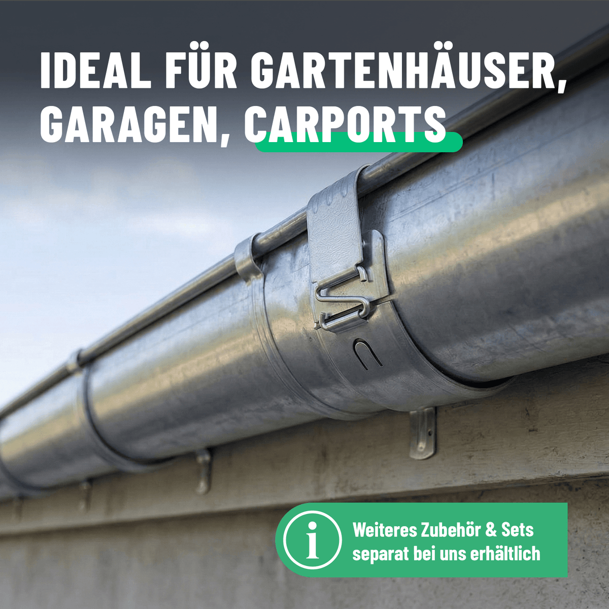 greate Dachrinne ideal für Garagen Carports 101315