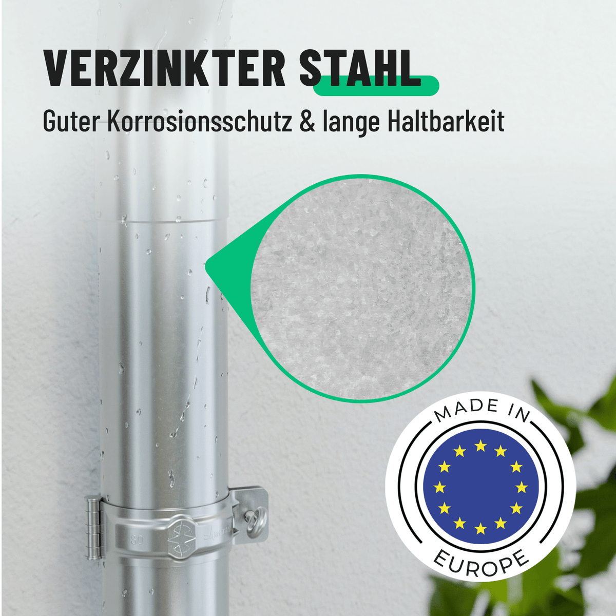 greate Eingangstutzen aus verzinkten Stahl 101320