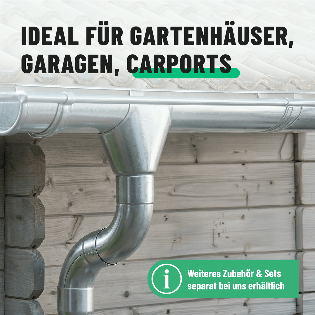 greate Eingangstutzen für Garage Carports und mehr 101320