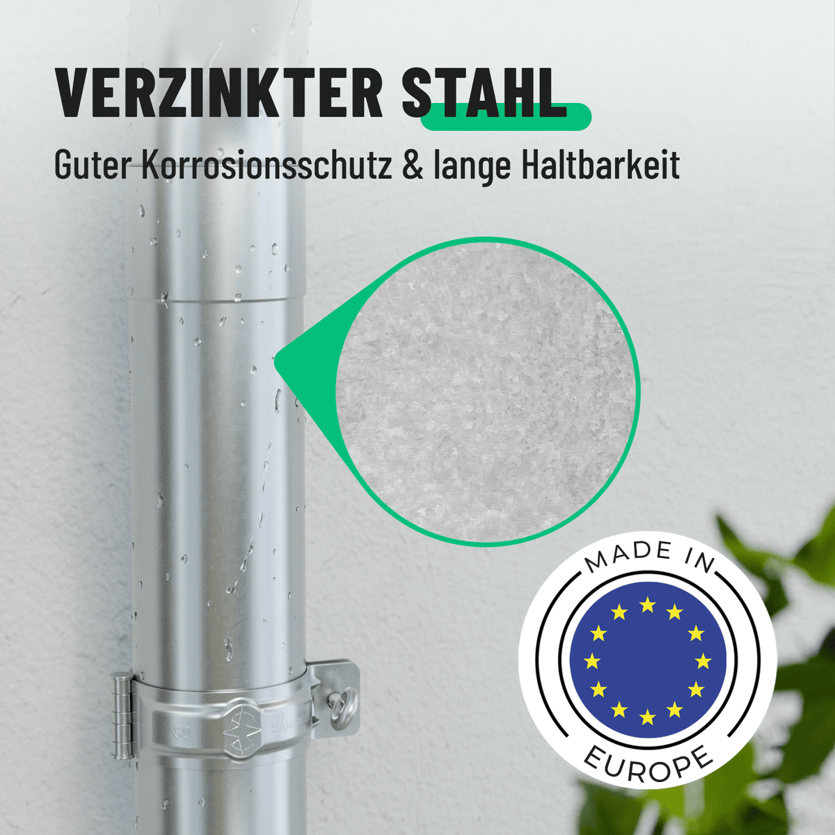 greate Fallrohr aus verzinkten Stahl 101322