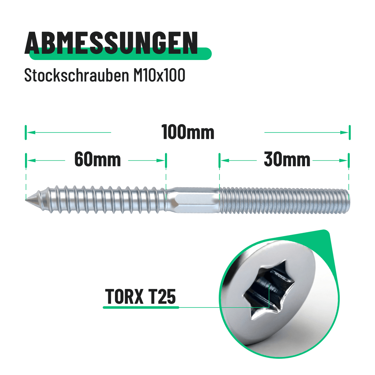 greate Stockschraube Abmessungen 101321