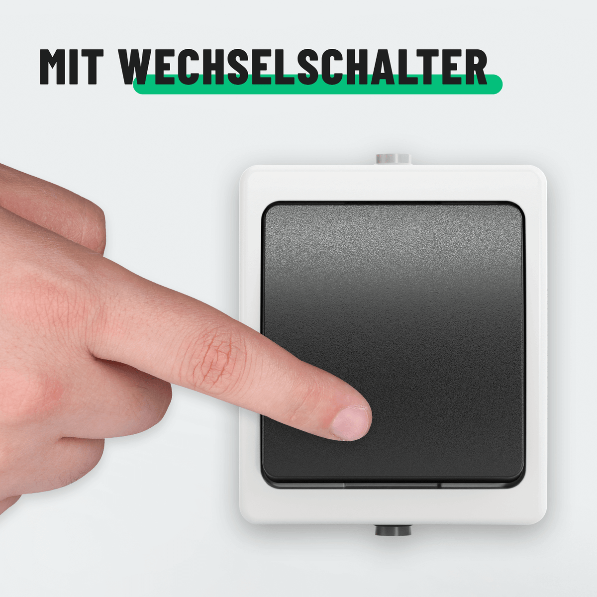Lichtschalter Aufputz wasserdicht IP54 Aufputzschalter 1fach mit Wechselschalter 501010-4