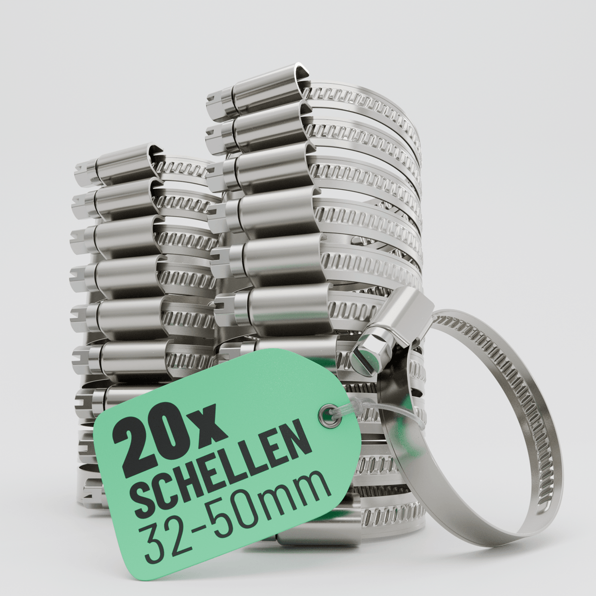 Schlauchschellen Edelstahl 32 bis 50 mm 101305 Hauptbild 20er Pack