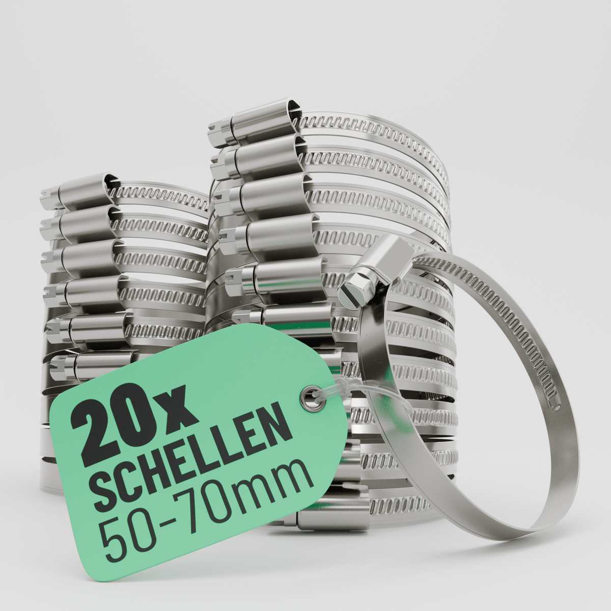 Schlauchschellen Edelstahl 50-bis 70 mm 101306 Hauptbild 20er Pack