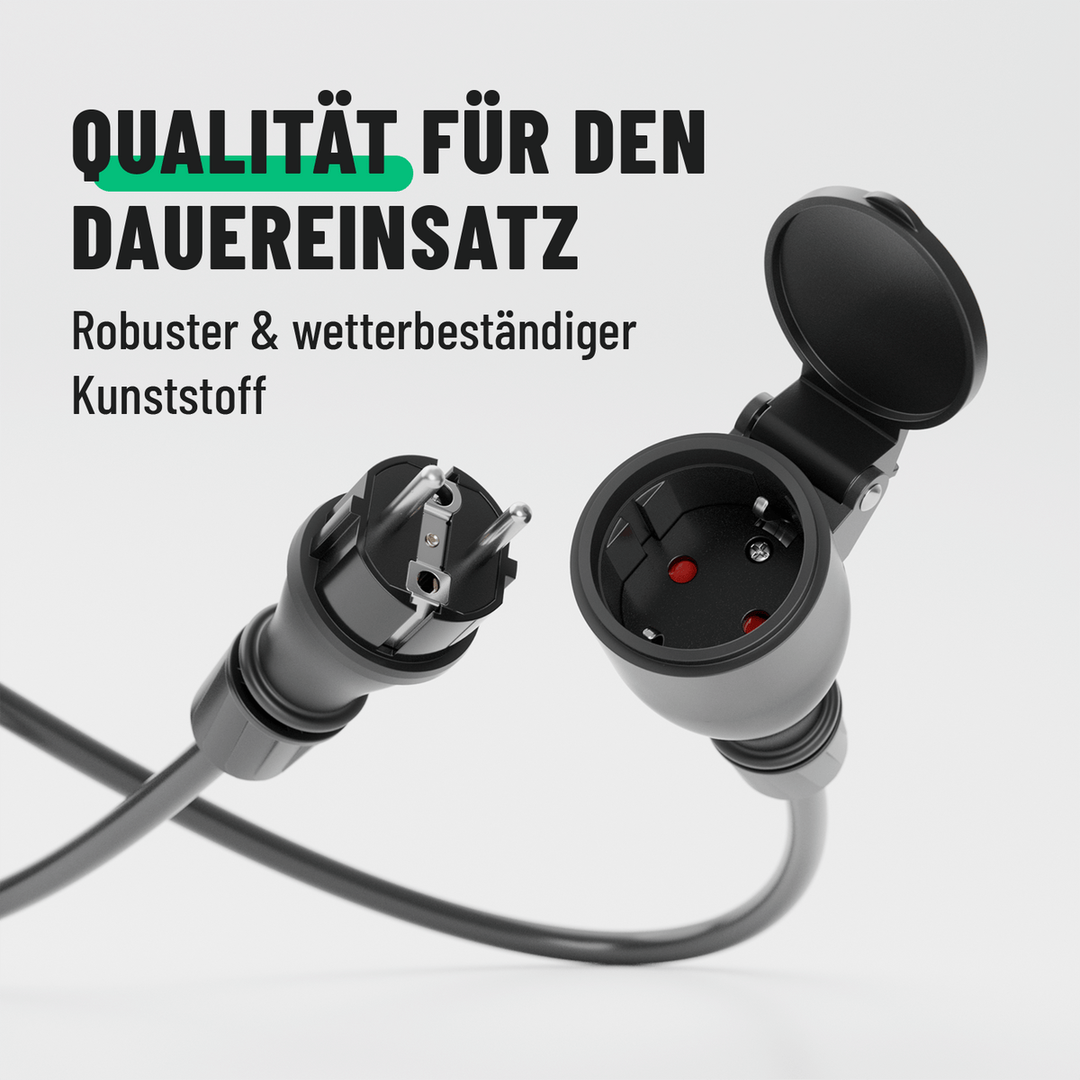 Schuko Kupplung und Stecker wasserdicht IP54 Dauereinsatz wetterbeständig 501400_501401-1