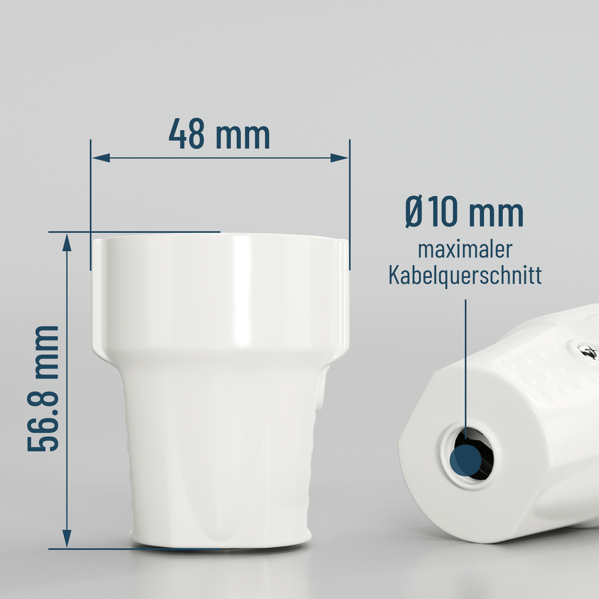 Schutzkontakt Kupplung IP20 Abmessungen 10mm Kabelquerschnitt 503020-3
