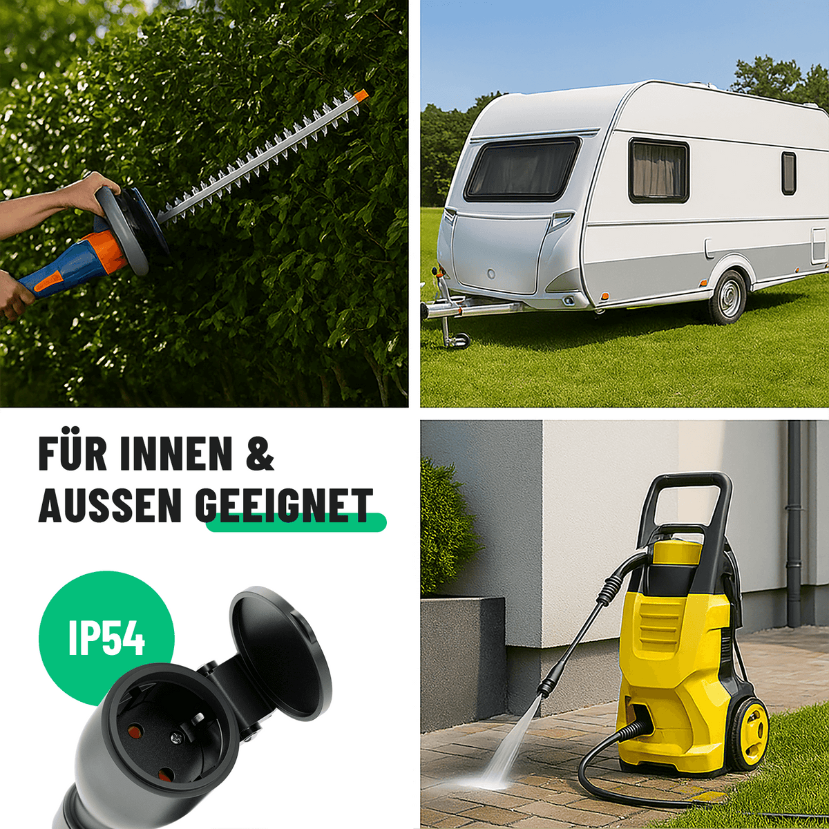 Aussenkupplung Schuko Schukosteckdose wasserdicht IP54 innen und aussen geeignet 501401-3
