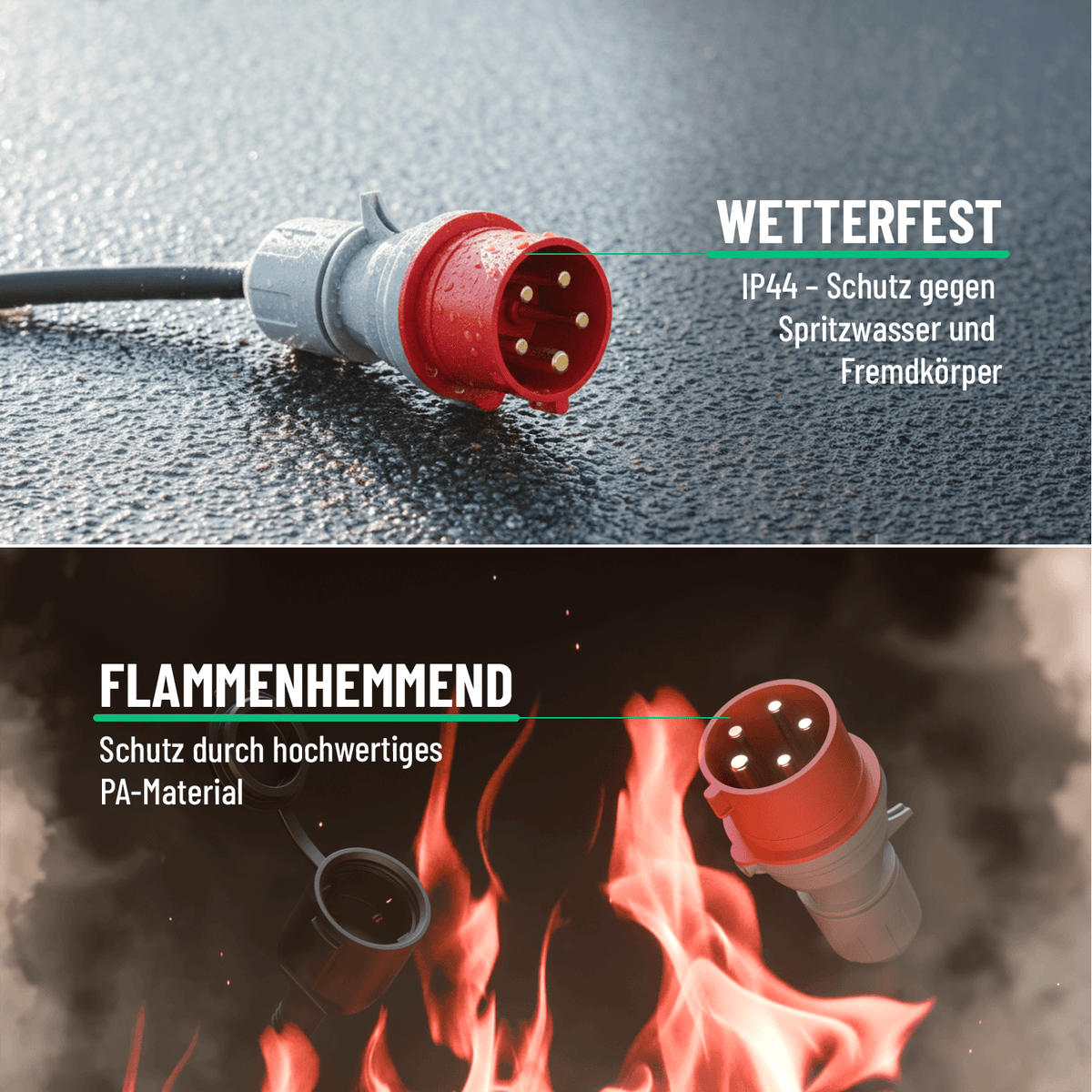 CEE Stecker Kupplung Adapter wetterfest flammenhemmend 911011-5