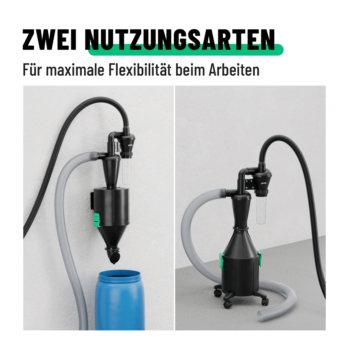 Cyclone dust collector mit zwei Nutzungsarten für flexibles Arbeiten 101021-4