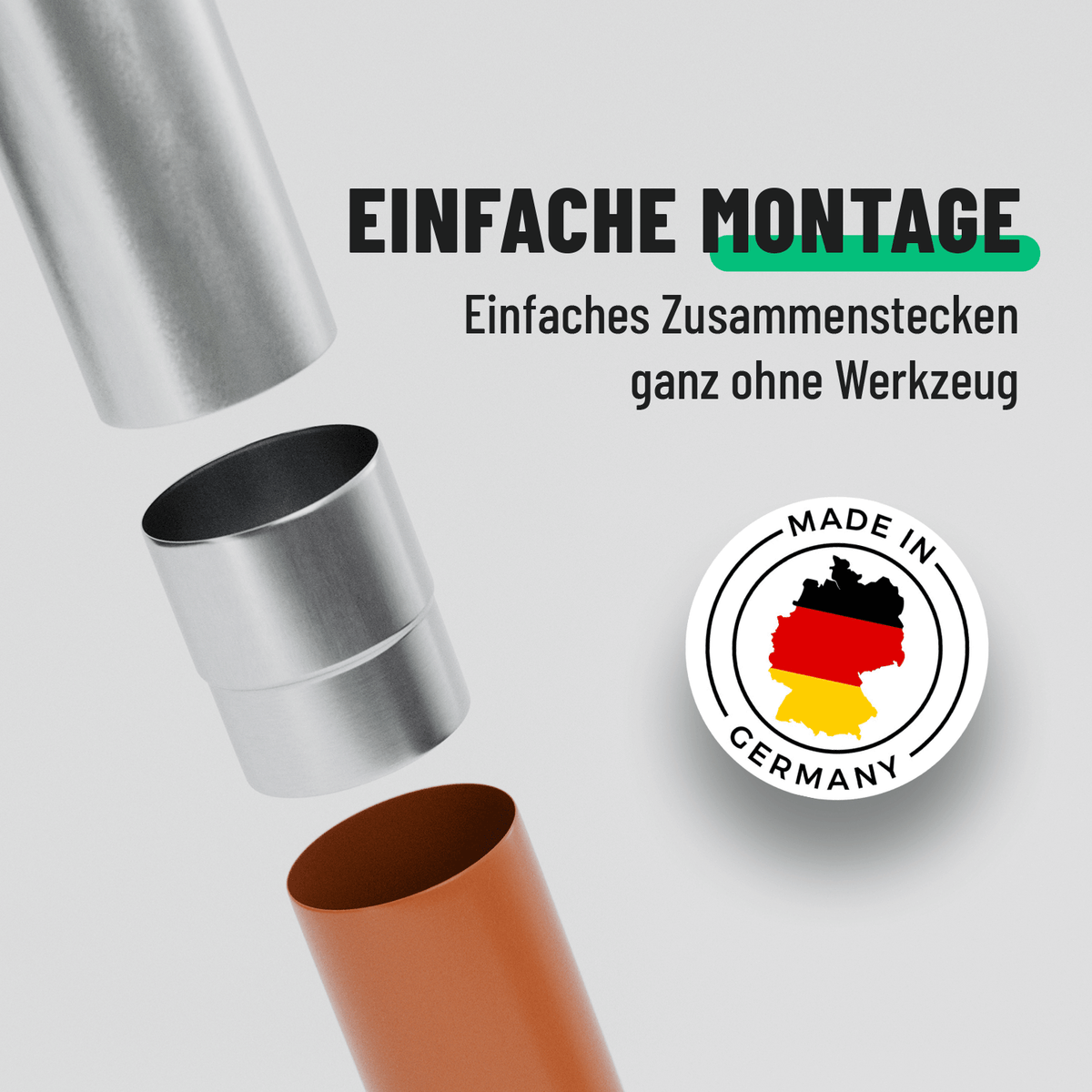 Dachrinne Entwässerung mit einfacher Montage 101310-3