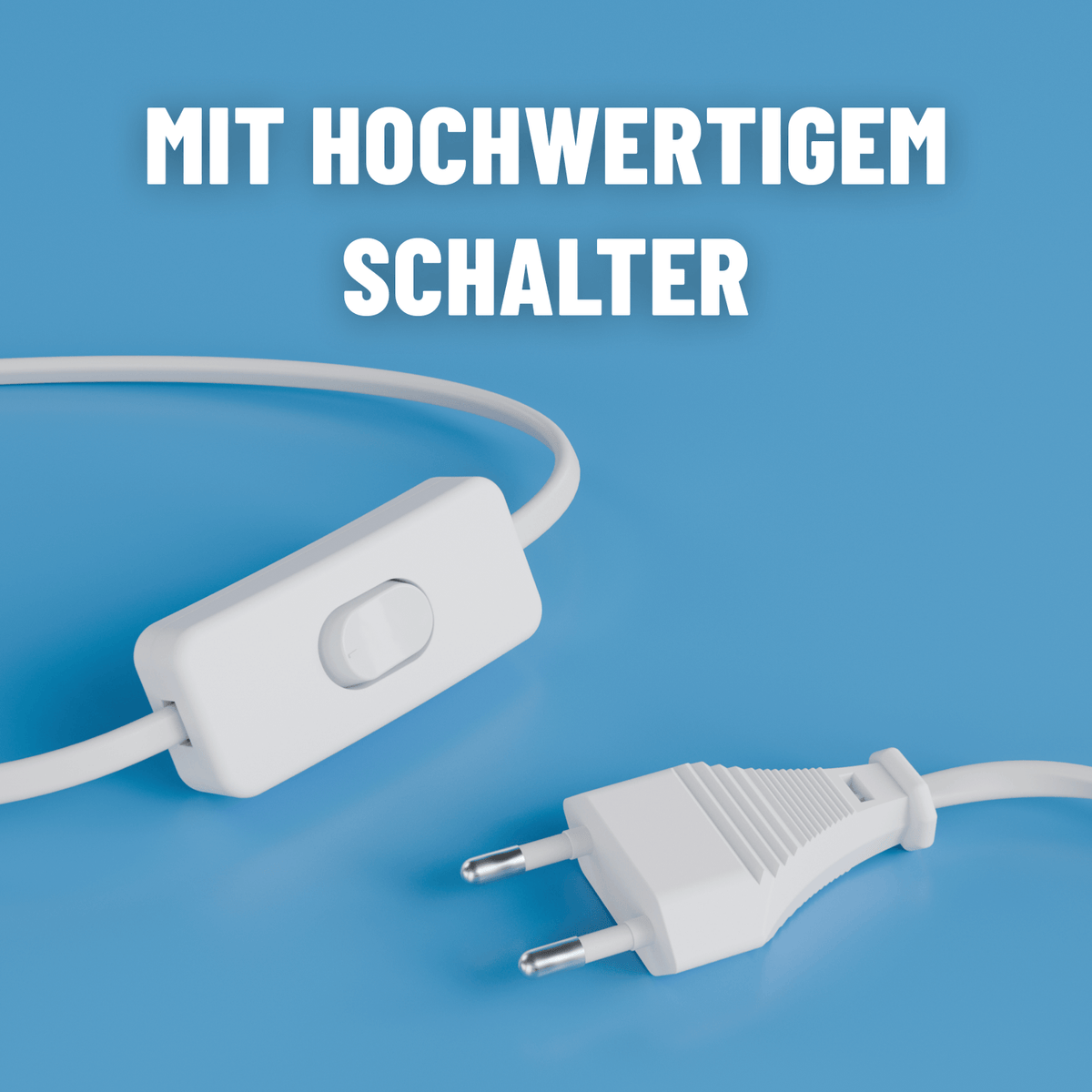 E14 Lampenfassung Fassung weiss Kabel mit hochwertigem Schalter 505001-04