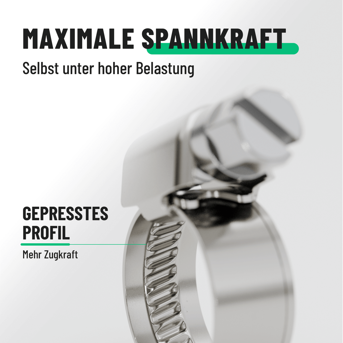 Edelstahl Schlauchschellen mit hoher Klemmkraft 101302-5