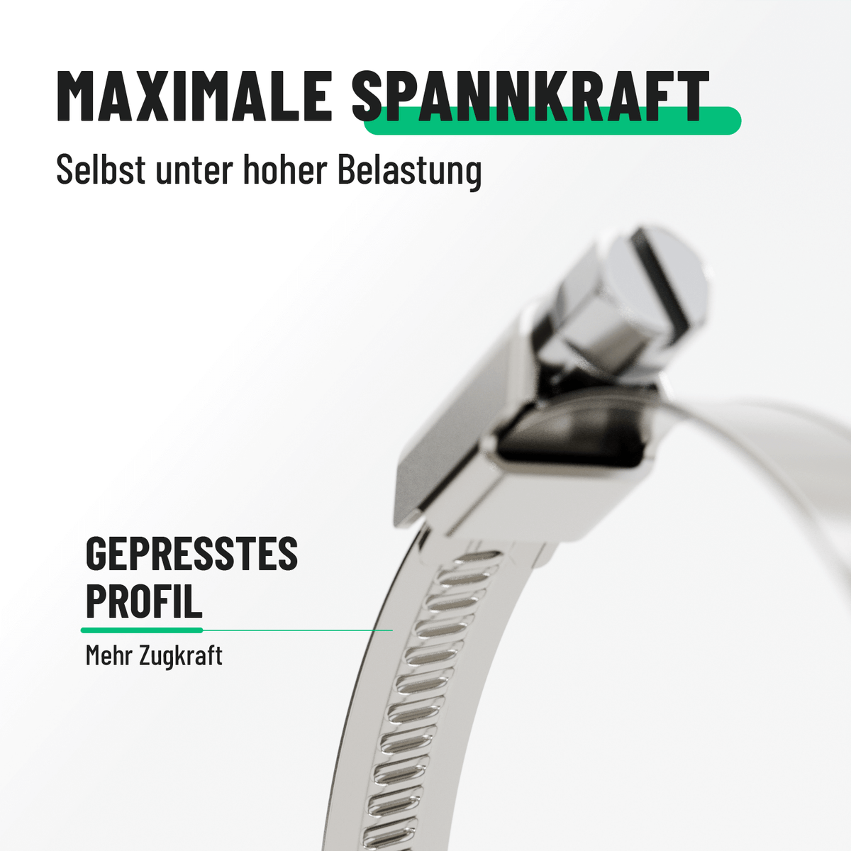 Edelstahl Schlauchschellen mit hoher Klemmkraft 101306-5