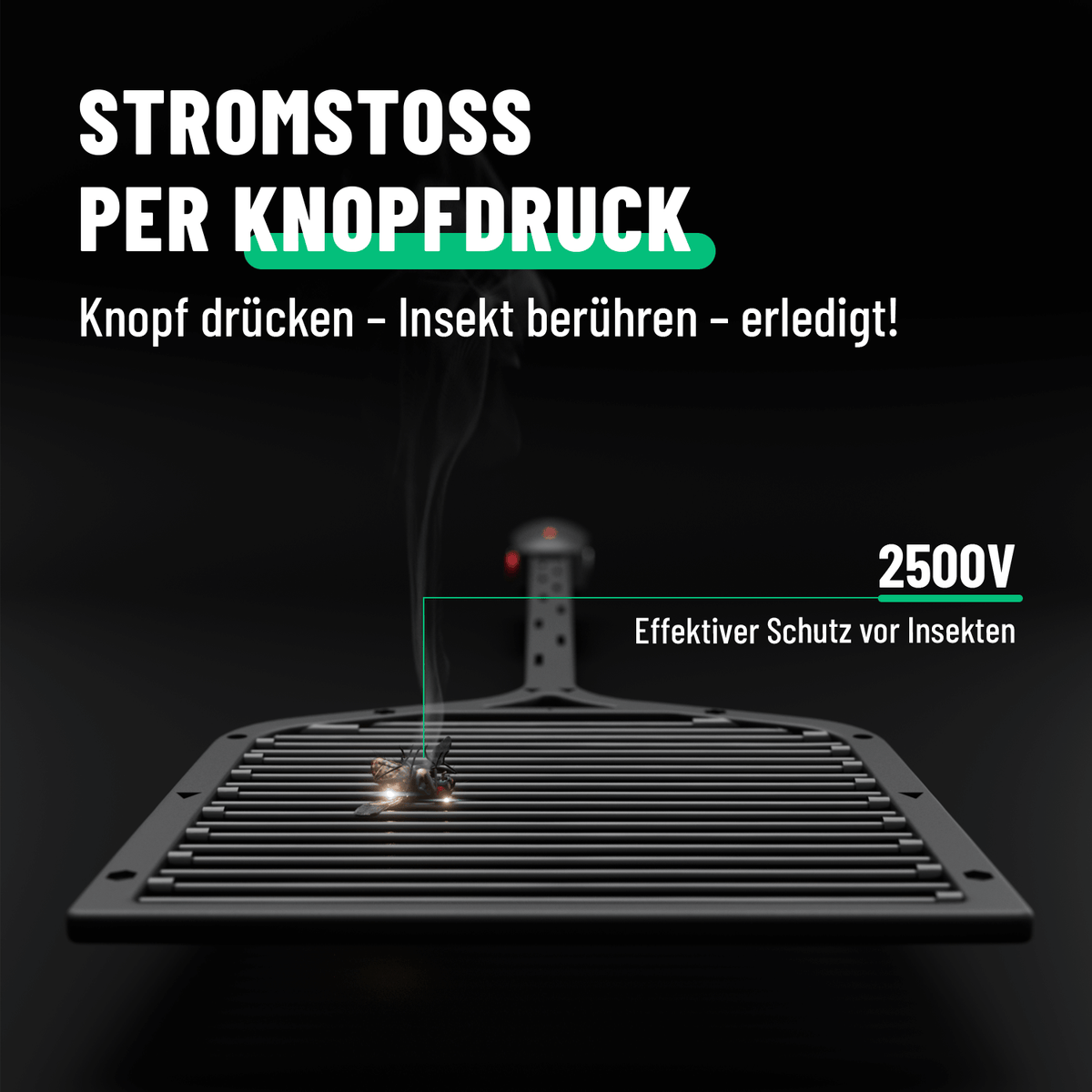 Fliegenkatsche mit Stromstoß per Knopfdruck 901019-1