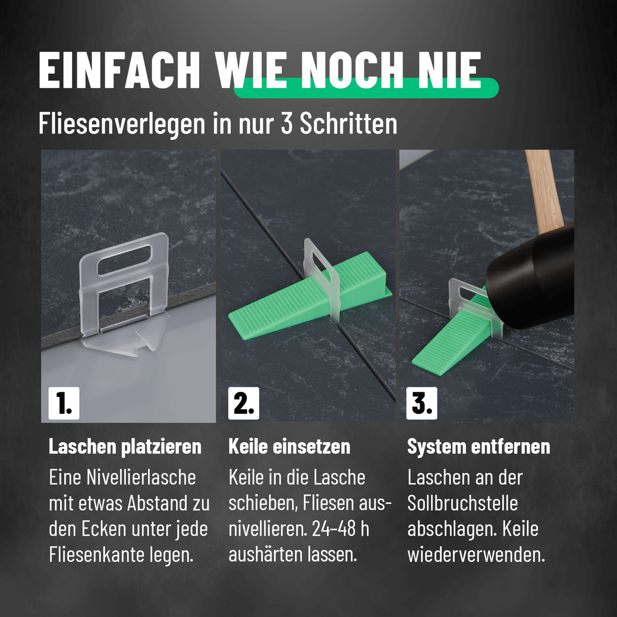 Fliesenverlegehilfe Set einfaches Fliesen verlegen 101205-1