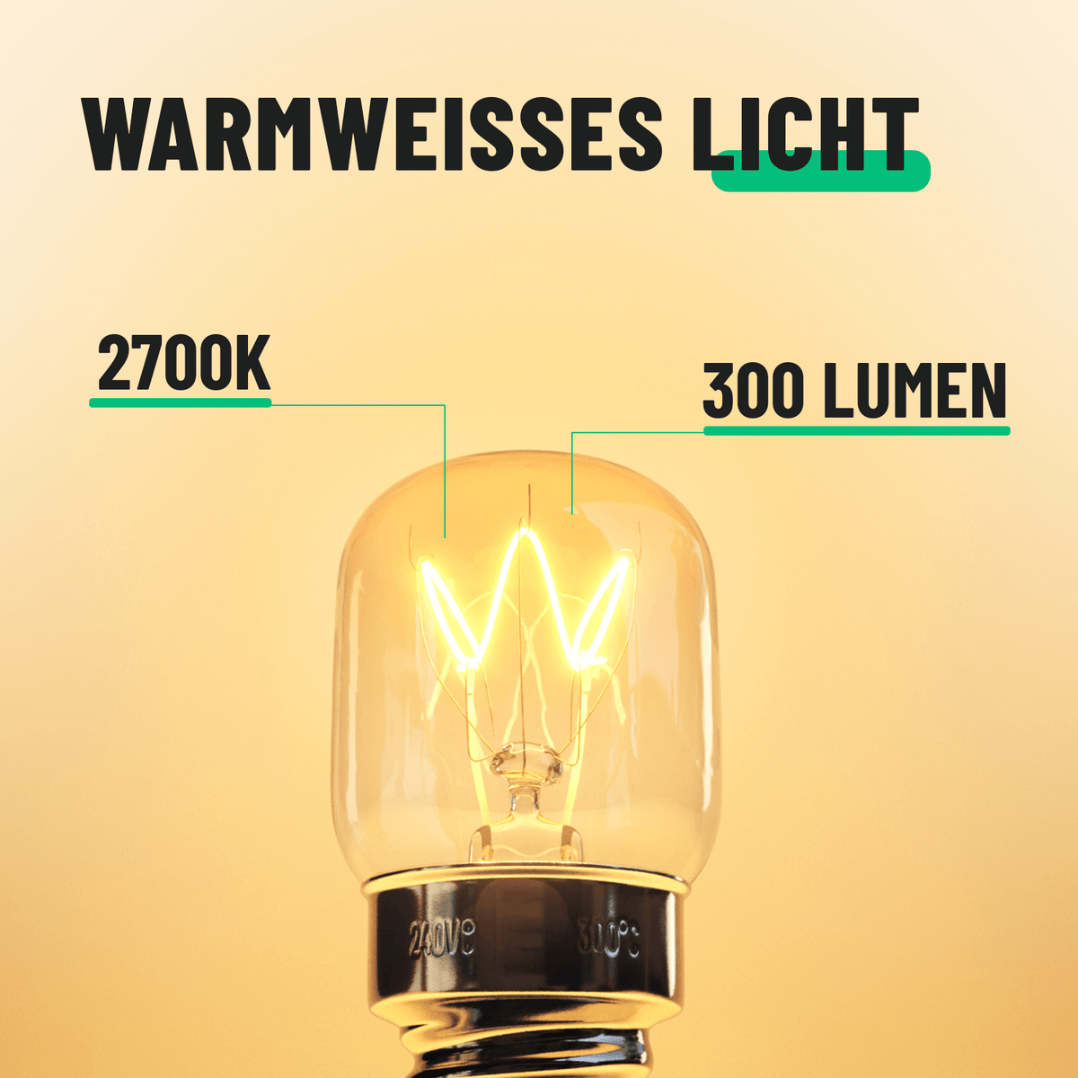 Glühbirne für Backofen warmweiss