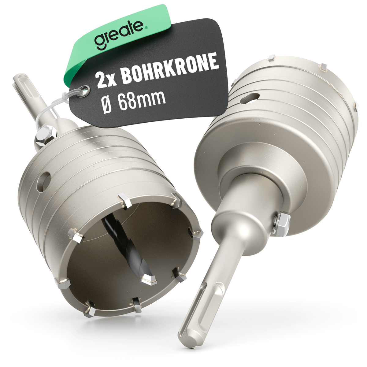 greate Bohrkrone 68mm mit SDS Plus 101208 Hauptbild 2er Pack