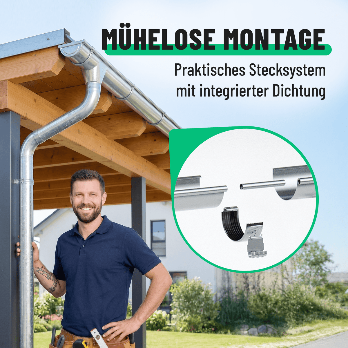greate Dachrinnen komplett Set mit einfacher Montage