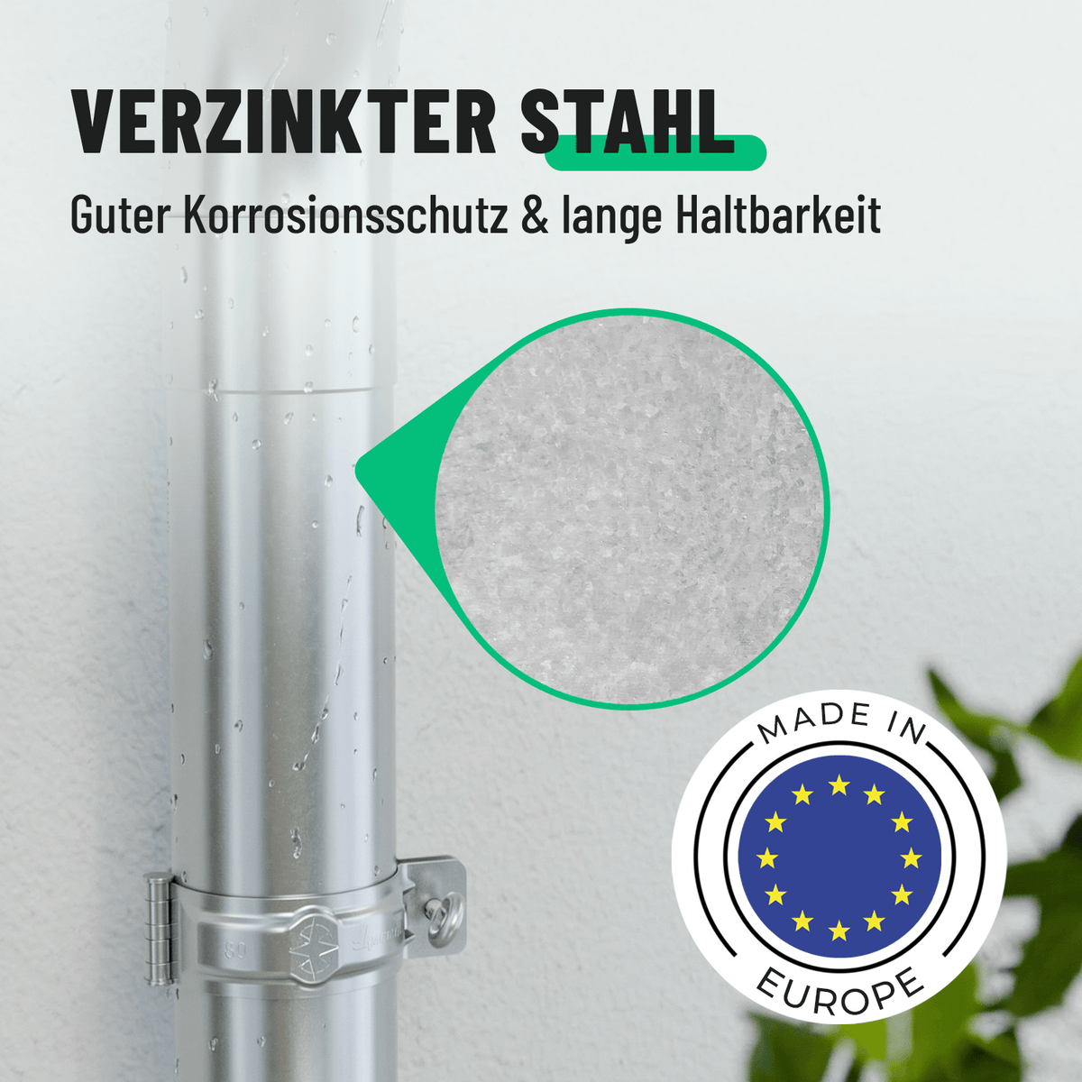 greate Fallrohr Bogen aus verzinkten Stahl 101323