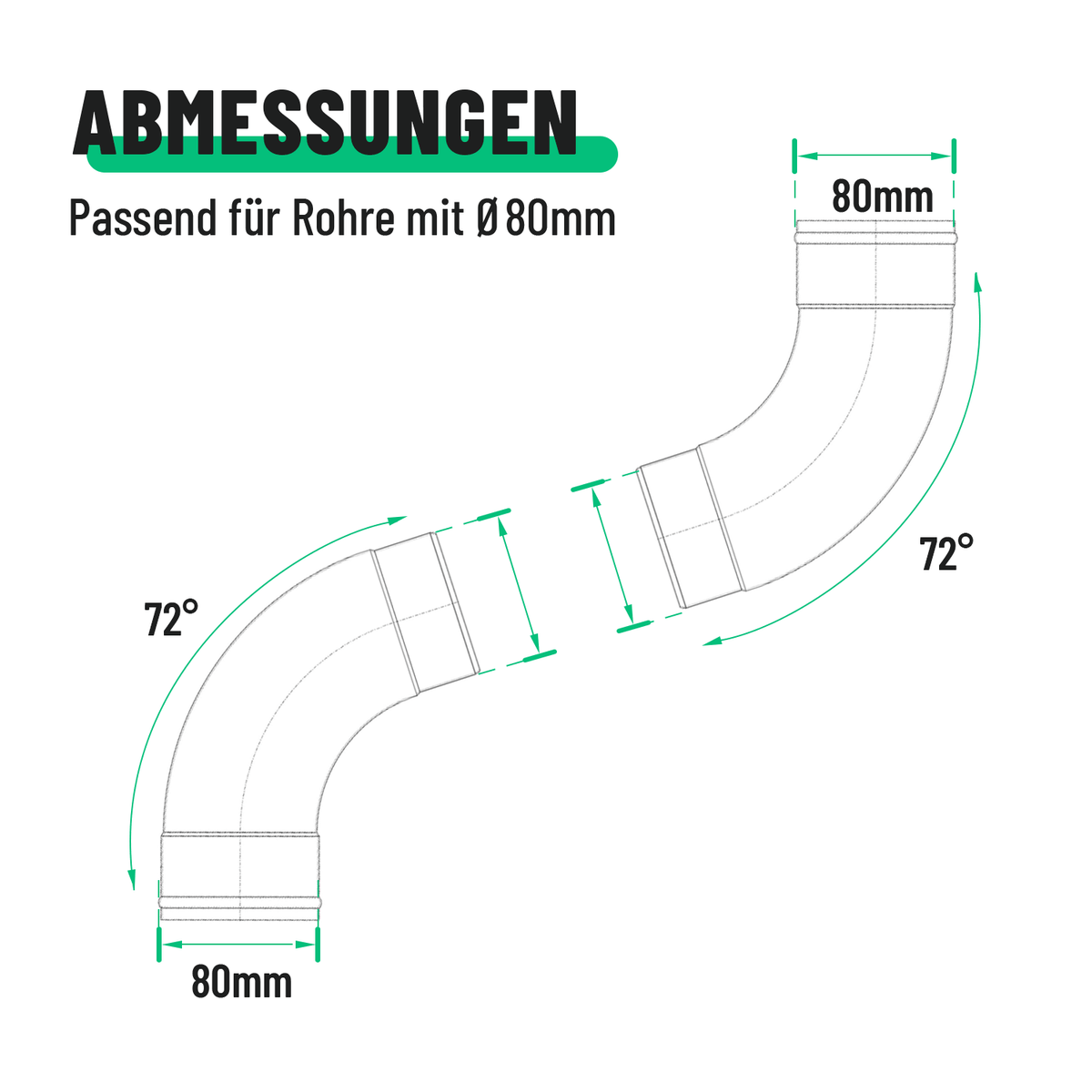 greate Fallrohrbogen Abmessungen 101323