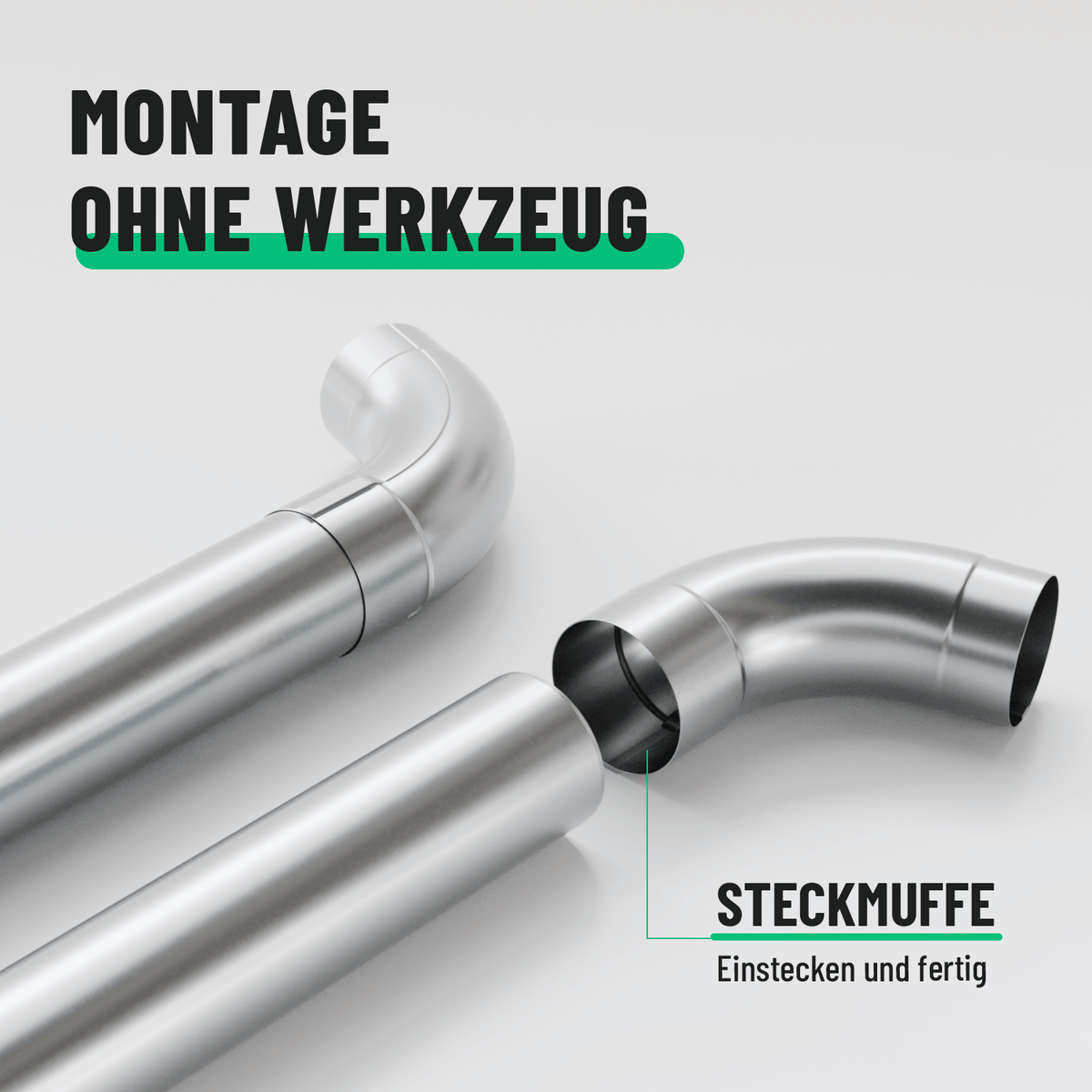 greate Fallrohrbogen Montage ohne Werkzeug 101323