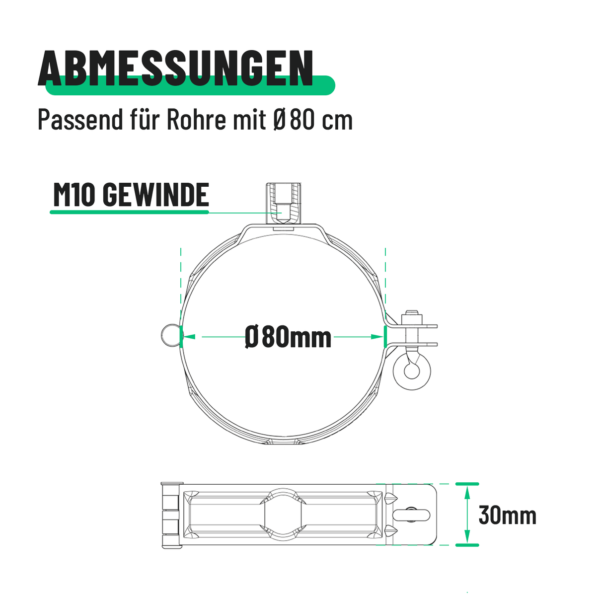 greate Rohrschelle Abmessungen 101324