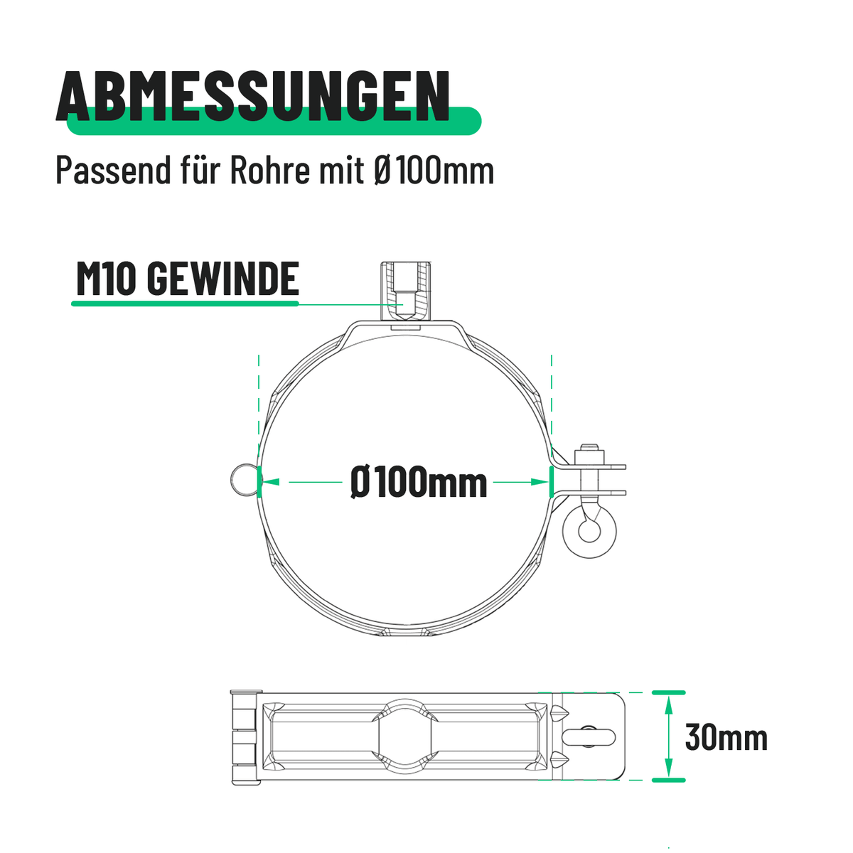 greate Rohrschelle Abmessungen 101342