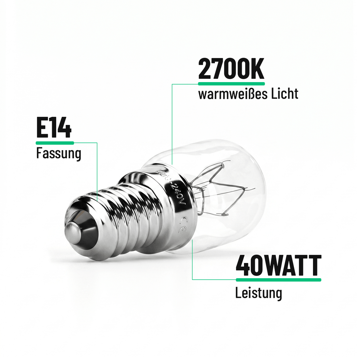 Lampe für Ofen technische Daten