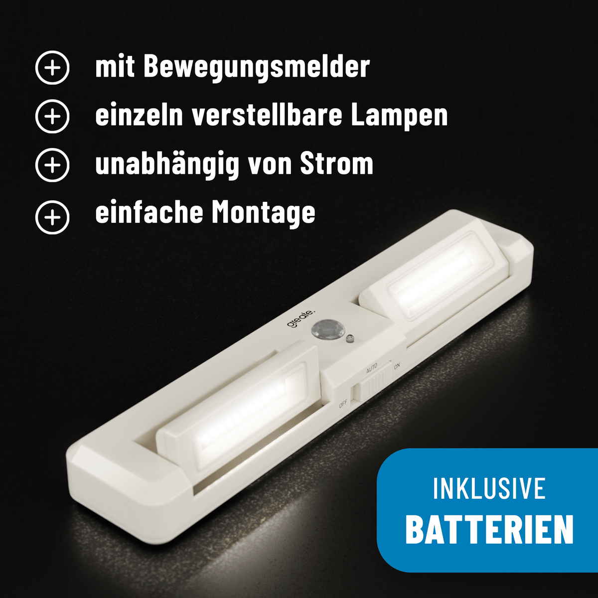 Lichtleiste LED batteriebetrieben mit Bewegungsmelder 201022-6