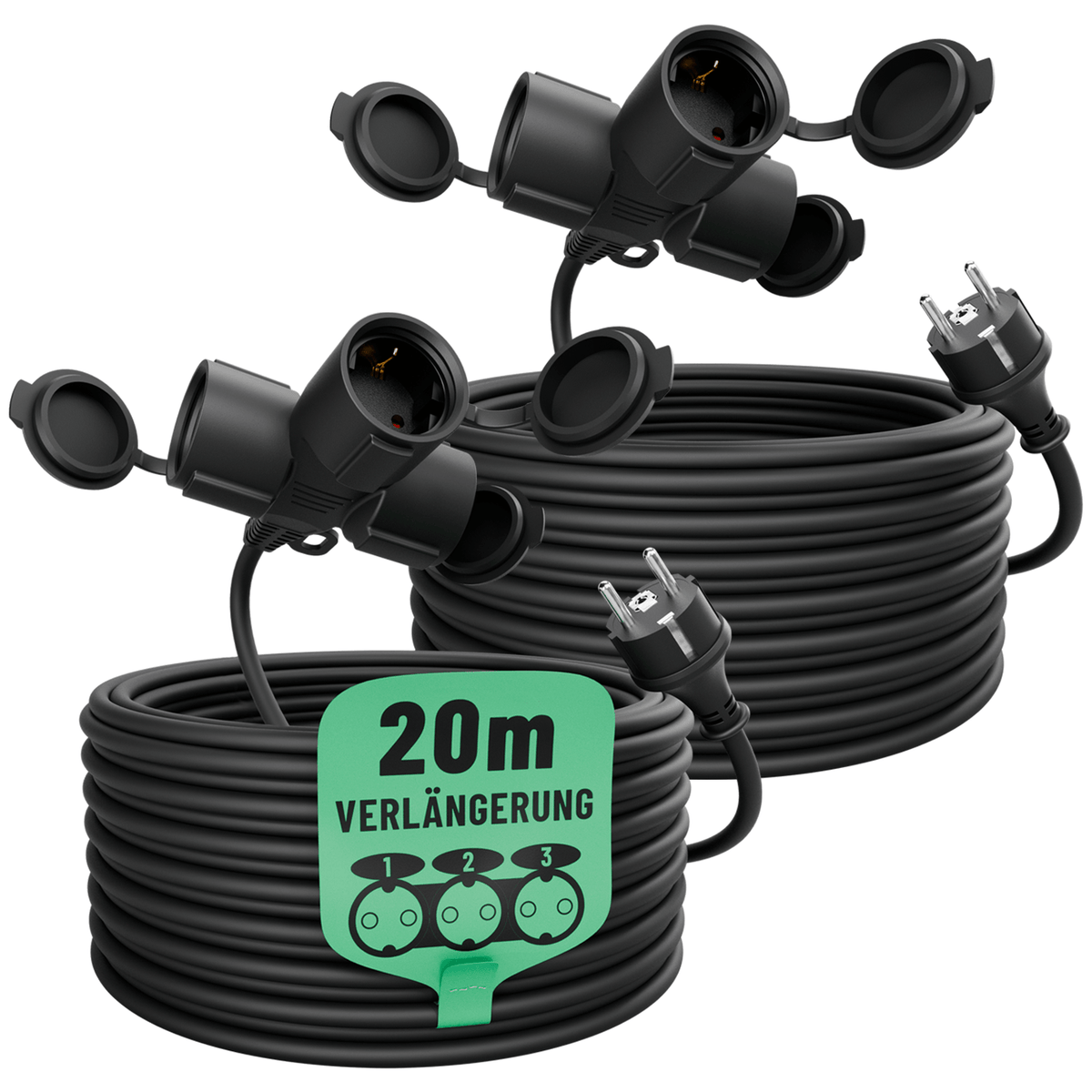 outdoor verlaengerungskabel draussen 3 fach ip44 wetterfest 911005 hauptbild 2er
