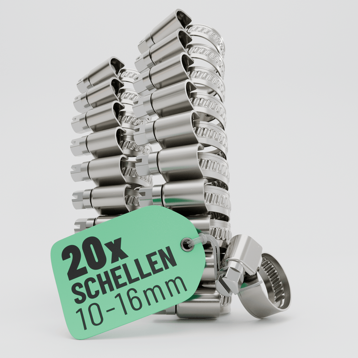 Schlauchschellen Edelstahl 10 bis 16 mm 101302 Hauptbild 20er Pack
