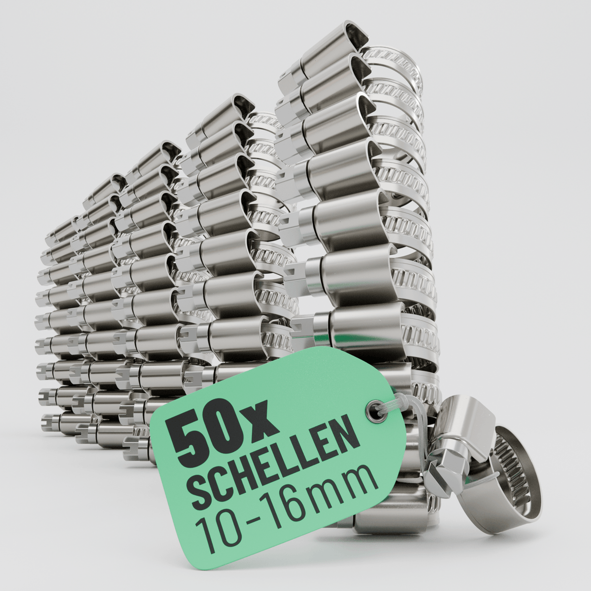Schlauchschellen Edelstahl 10 bis 16 mm 101302 Hauptbild 50er Pack