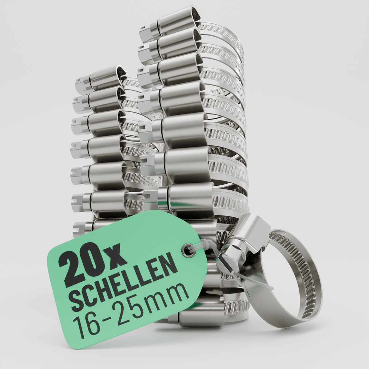 Schlauchschellen Edelstahl 16 bis 25 mm 101303 Hauptbild 20er Pack