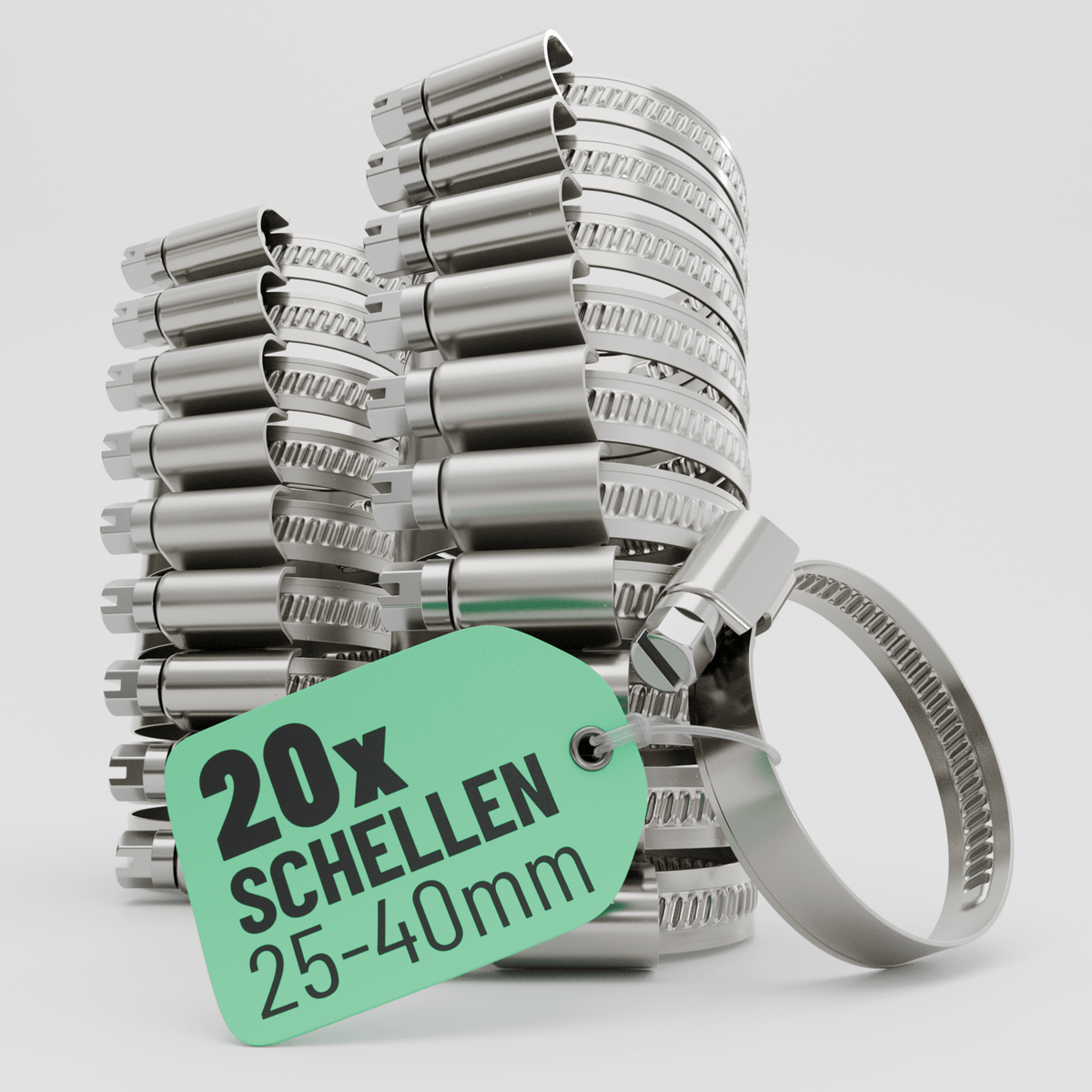 Schlauchschellen Edelstahl 25 bis 40 mm 101304 Hauptbild 20er Pack