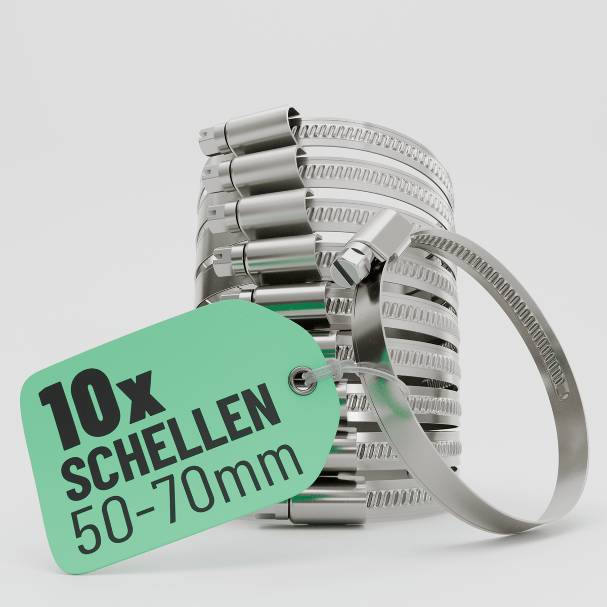 Schlauchschellen Edelstahl 50 bis 70 mm 101306 Hauptbild 10er Pack