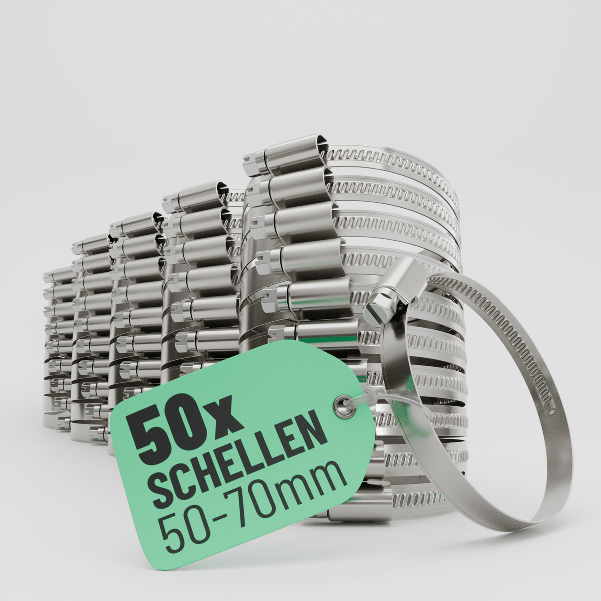 Schlauchschellen Edelstahl 50 bis 70 mm 101306 Hauptbild 50er Pack