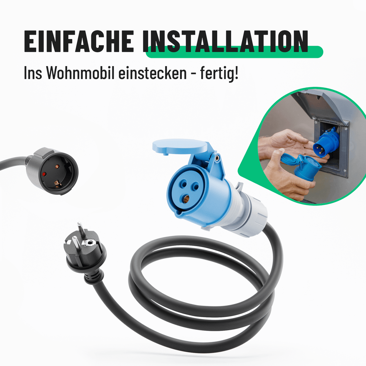 Schuko zu CEE Adapter einfache Installation Campingstrom Verteiler 911008_911009-6