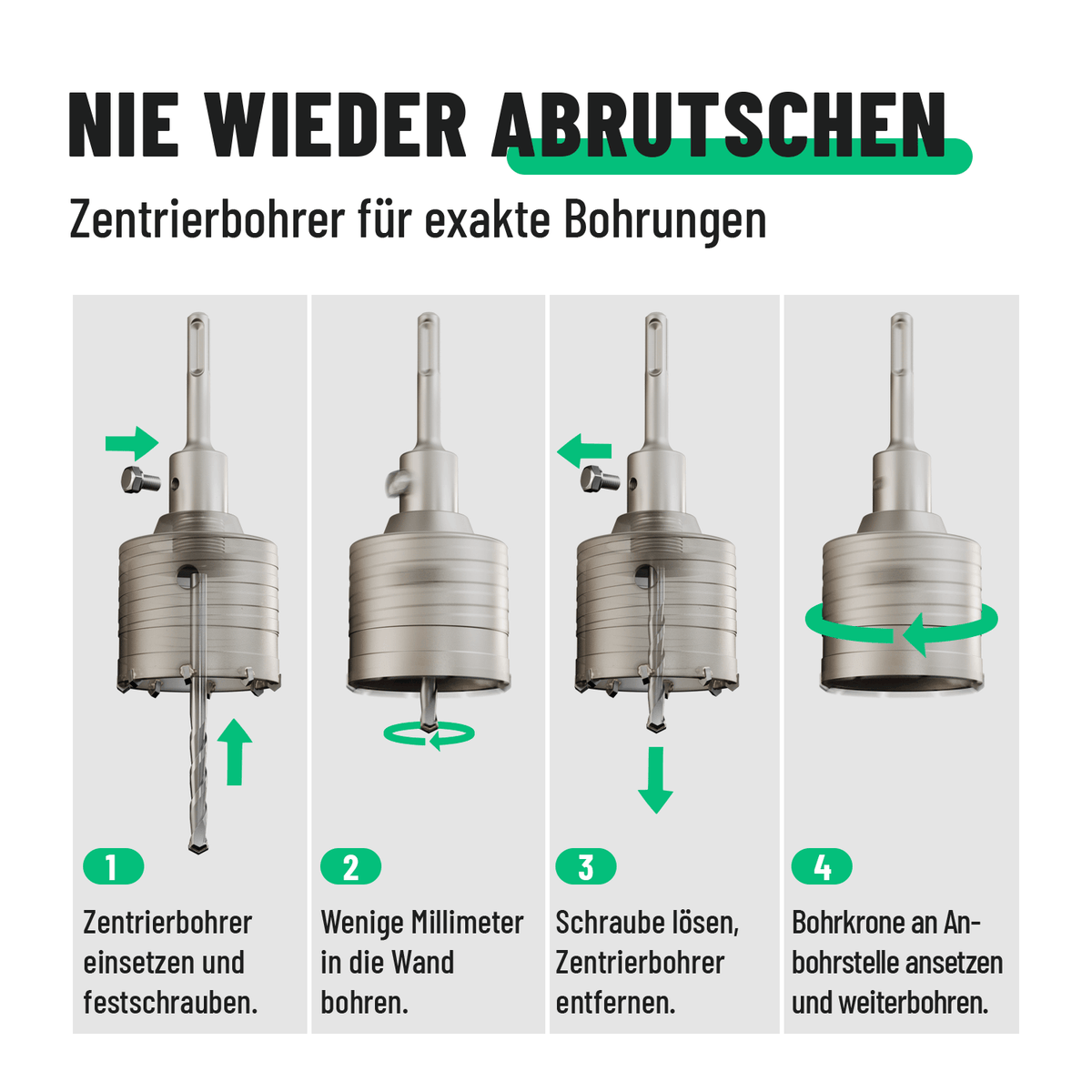 SDS plus Bohrkrone Steckdose nie wieder abrutschen 101208-2