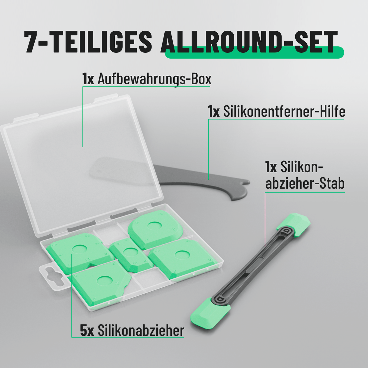 Silikonabzieher 7-teilig