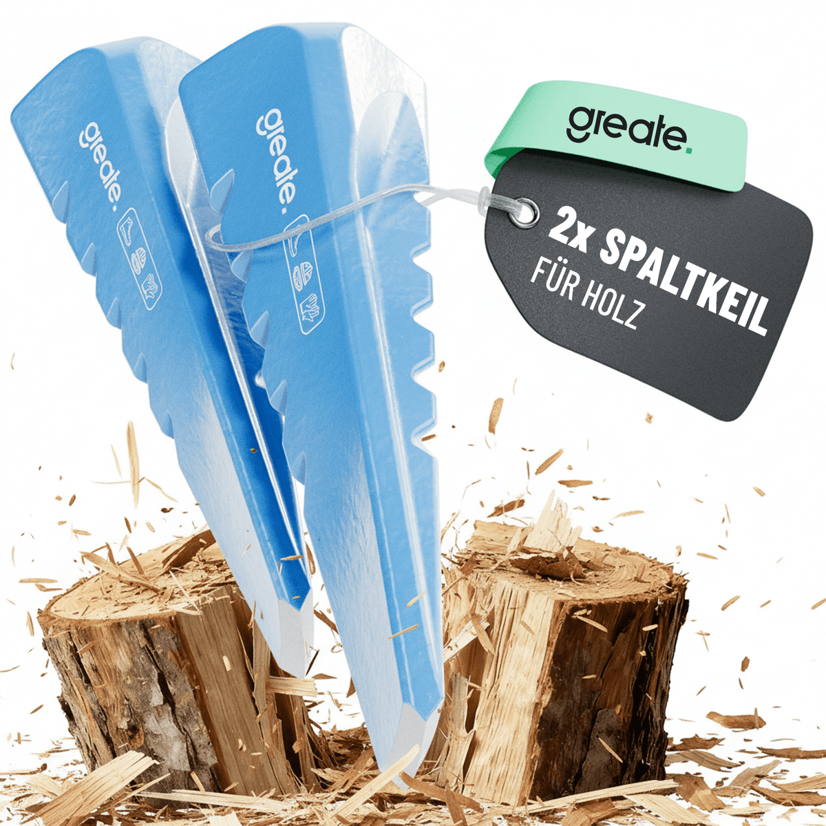 Spaltkeil für Holz aus Stahl C45 101701 Hauptbild 2er Pack