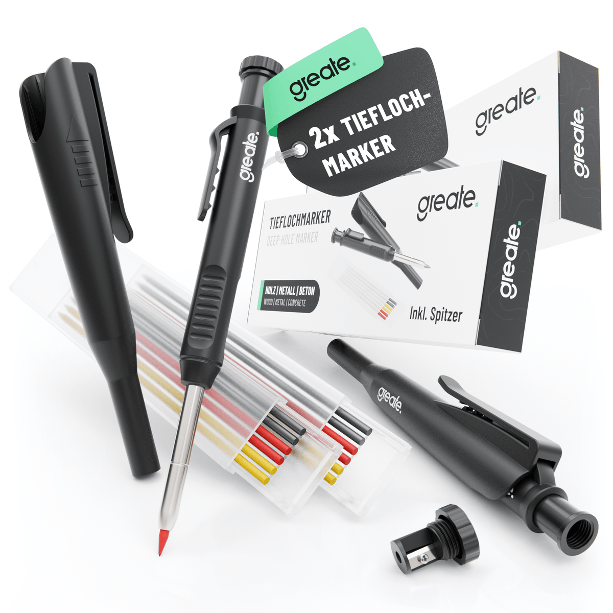 Tieflochmarker Bleistift inklusive 7 Mienen und Spitzer 101207 Hauptbild 2er Pack