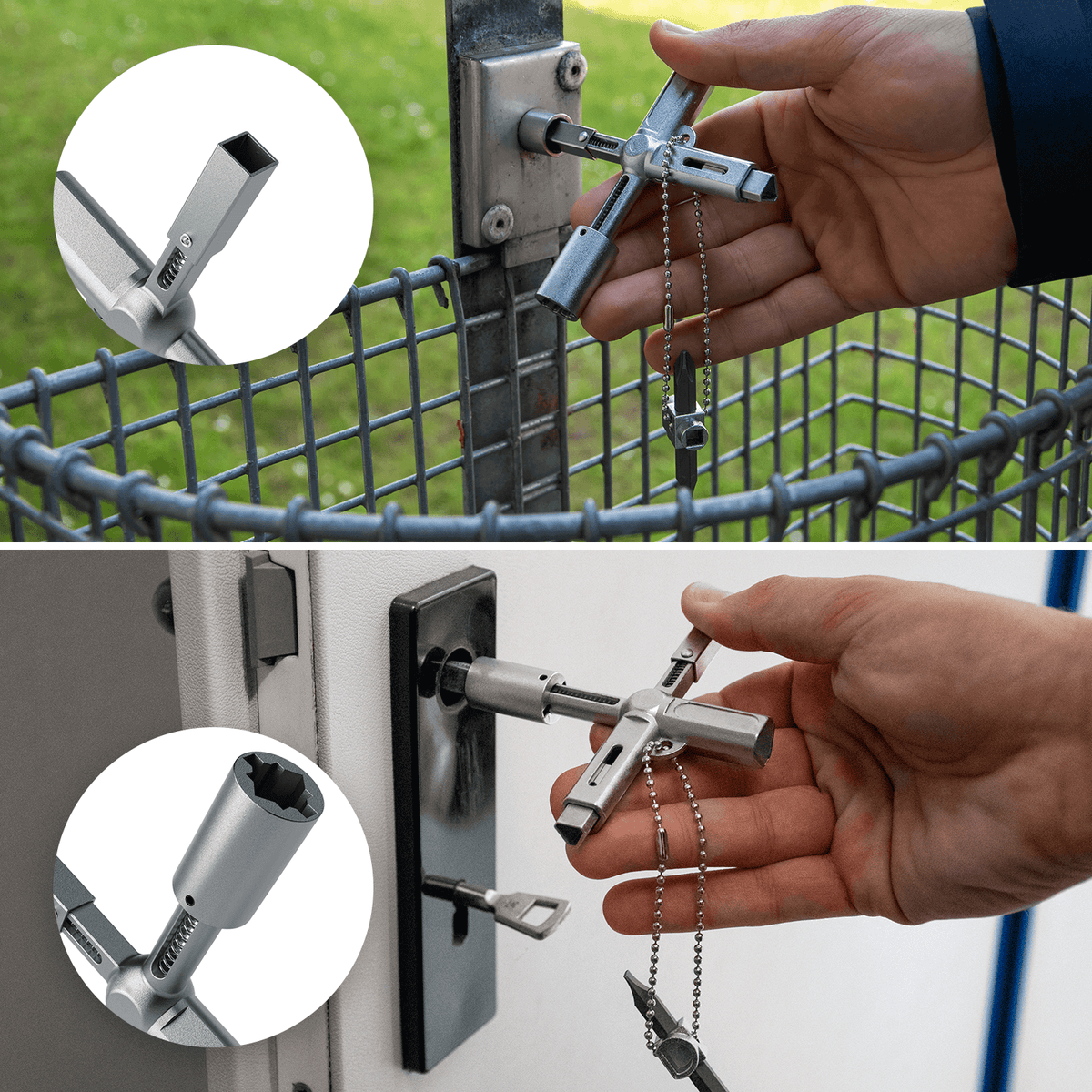 xKey Universalschlüssel mit Innenvierkant Aussenvierkant Innendreikant Doppelbart Wendebit 10001-1